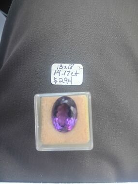 Oval Purple Amethyst Gemstone Ring Center Stone - Rich Violet Hue